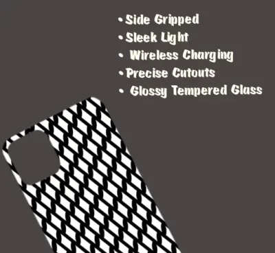 Black White iPhone 13 Back Cover Mobile Glass Case