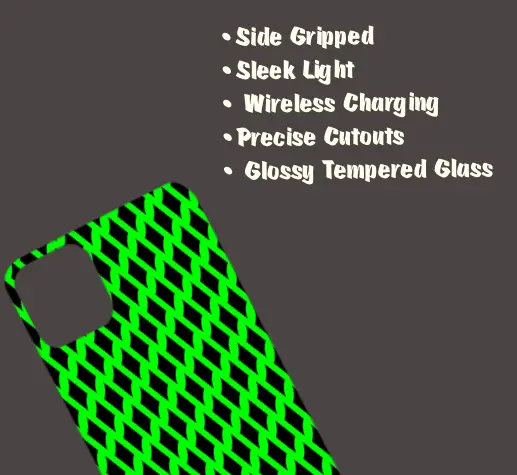 Green Black iPhone 15 Pro Max Mobile Back Cover Glass Case - Image 3