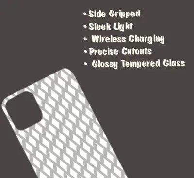 Grey iPhone 15 Pro Max Mobile Back Cover Glass Case