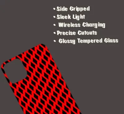 Red Black iPhone 15 Pro Max Mobile Back Cover Glass Case