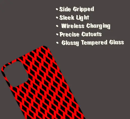 Red Black iPhone 15 Pro Max Mobile Back Cover Glass Case - Image 3