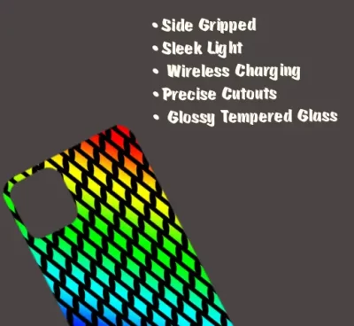 Rainbow iPhone 15 Pro Max Mobile Back Cover Glass Case