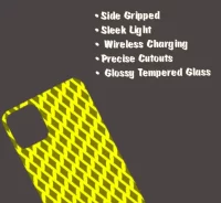 Yellow Mehandi iPhone 15 Pro Max Mobile Back Cover Glass Case - Image 3