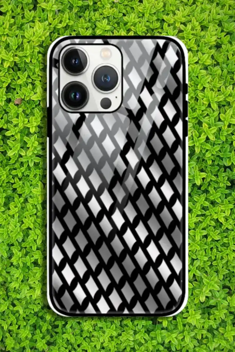 Silver Color iPhone 13 Pro Mobile Glass Case - Image 1