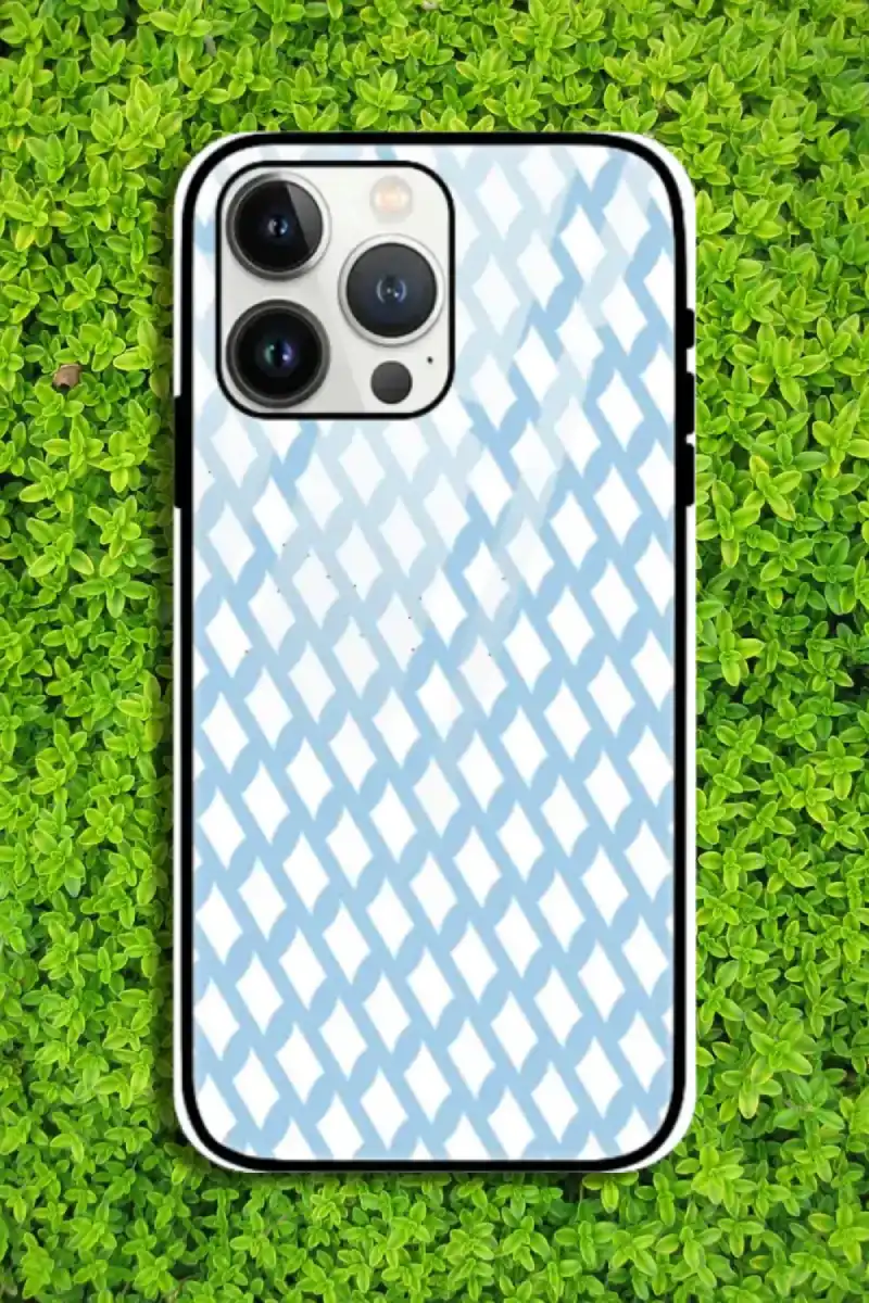 Sky Blue iPhone 13 Pro Mobile Glass Case - Image 1