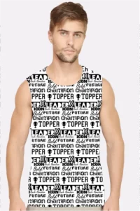 Champions Leader Typographic Men Printed Sleeveless T-shirt