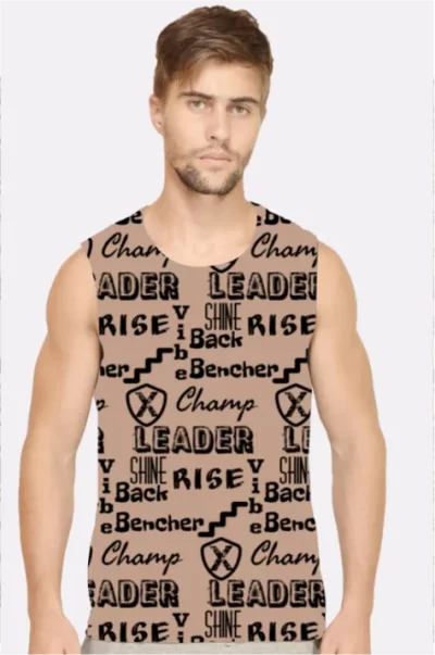 Back Benchers Muddy Color Men Printed Sleeveless T-shirt