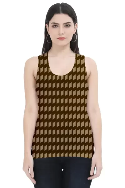 Brown Color Women Tank Top