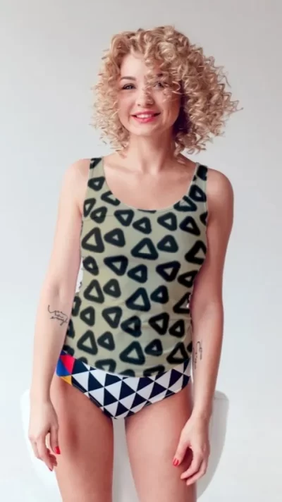 Triangles Print Women Printed Tank Top