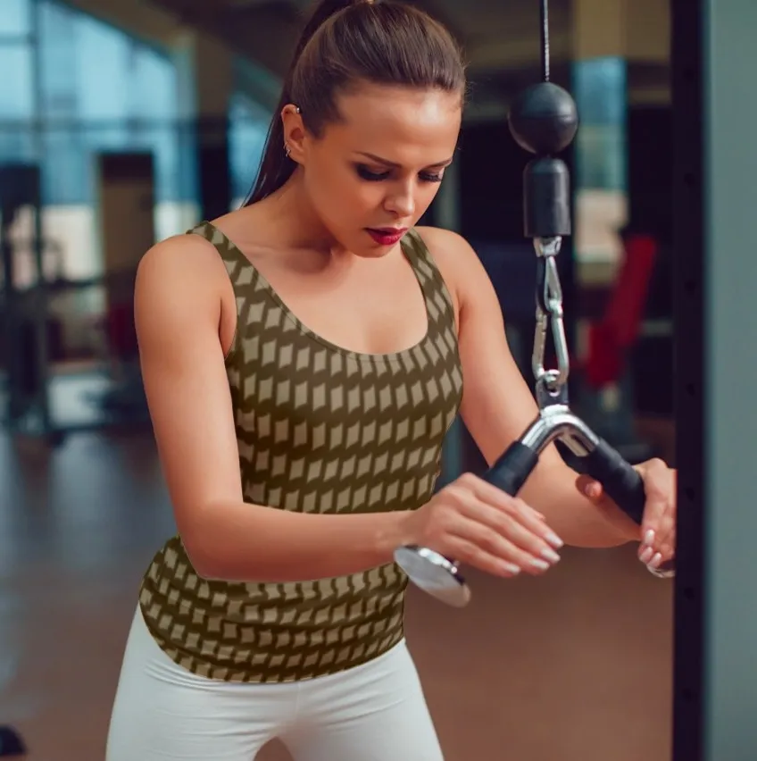 Brown Color Women Tank Top - Image 1