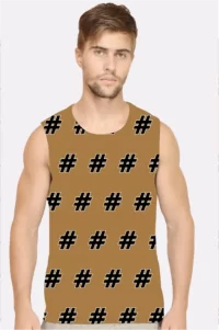 Hash Men Printed Sleeveless T-shirt