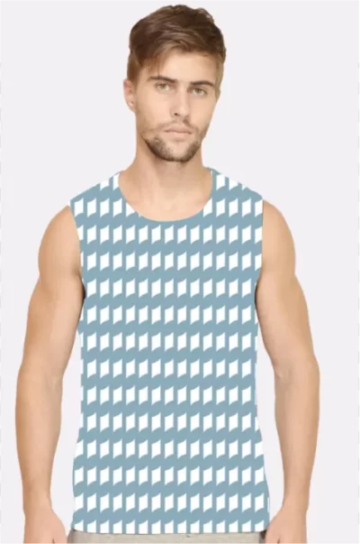 Grey Men Printed Sleeveless T-shirt