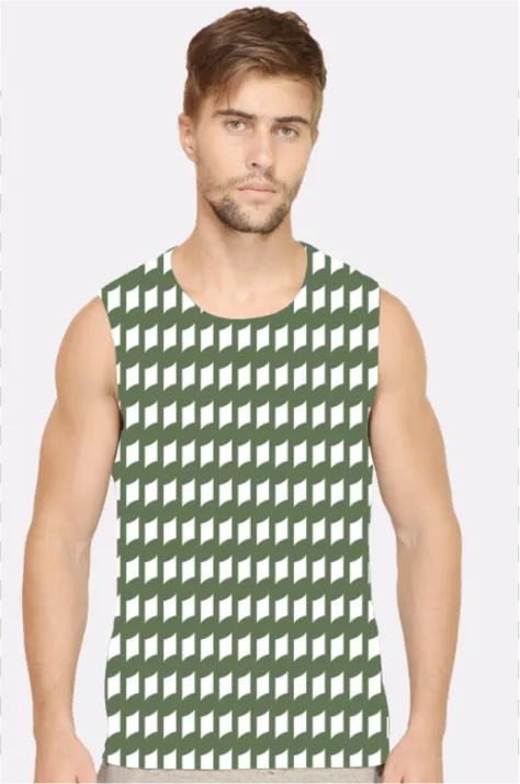 Military Color Men Printed Sleeveless T-shirt - Image 1