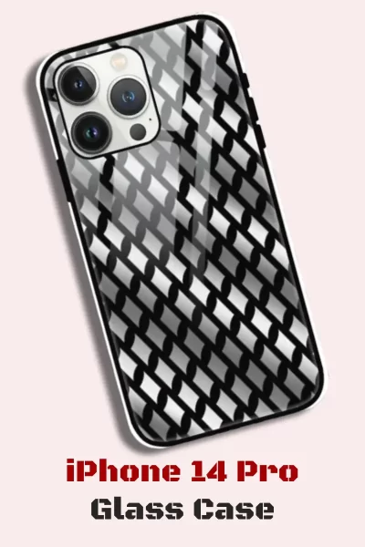 Silver Color iPhone 14 Pro Back Cover Mobile Glass Case