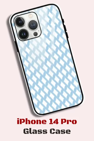 Sky Blue iPhone 14 Pro Back Cover Mobile Glass Case