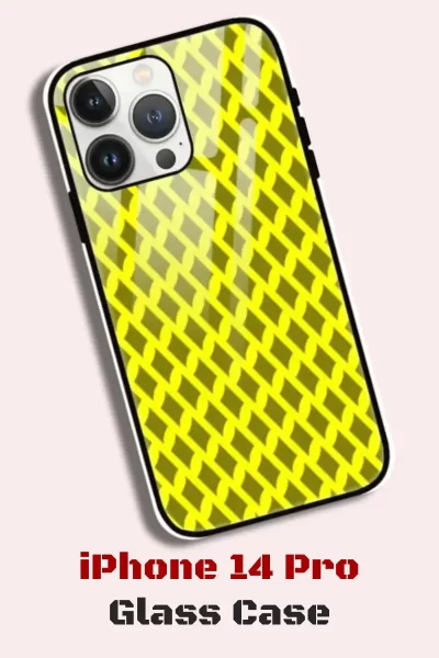 Yellow Mehandi iPhone 14 Pro Back Cover Mobile Glass Case