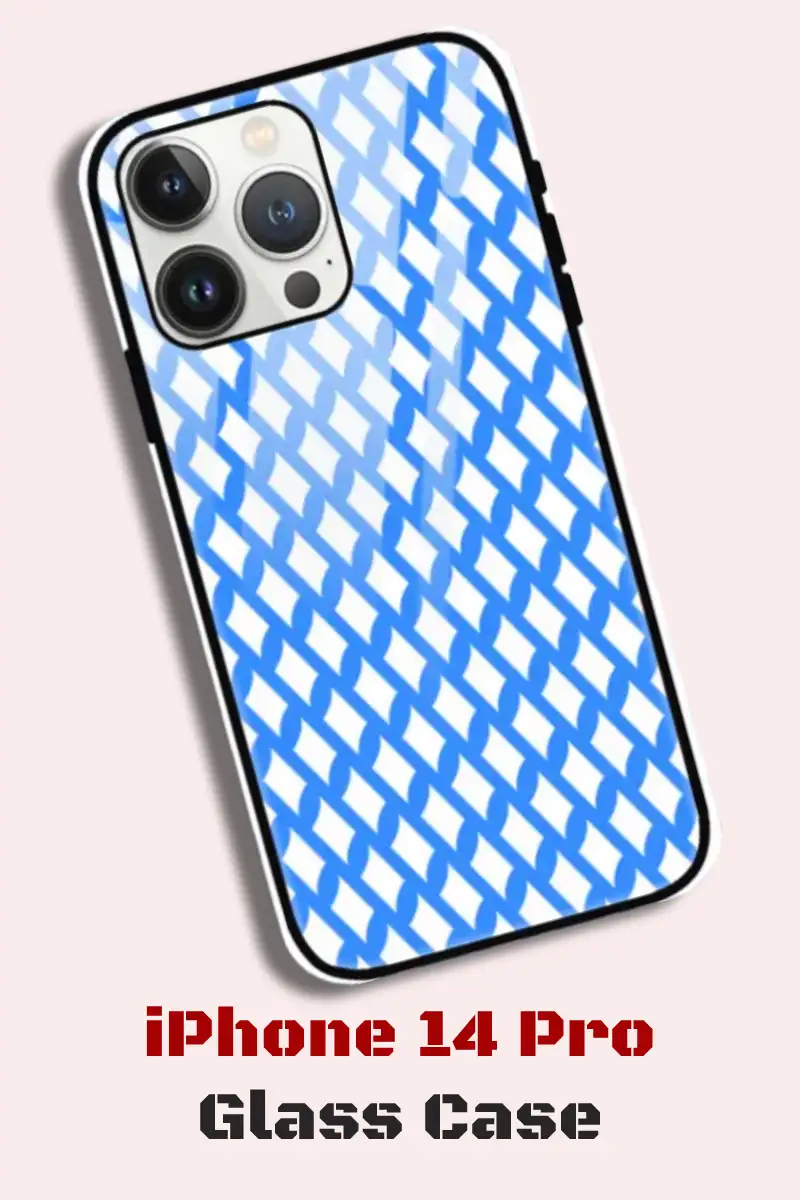 Blue iPhone 14 Pro Back Cover Mobile Glass Case - Image 1