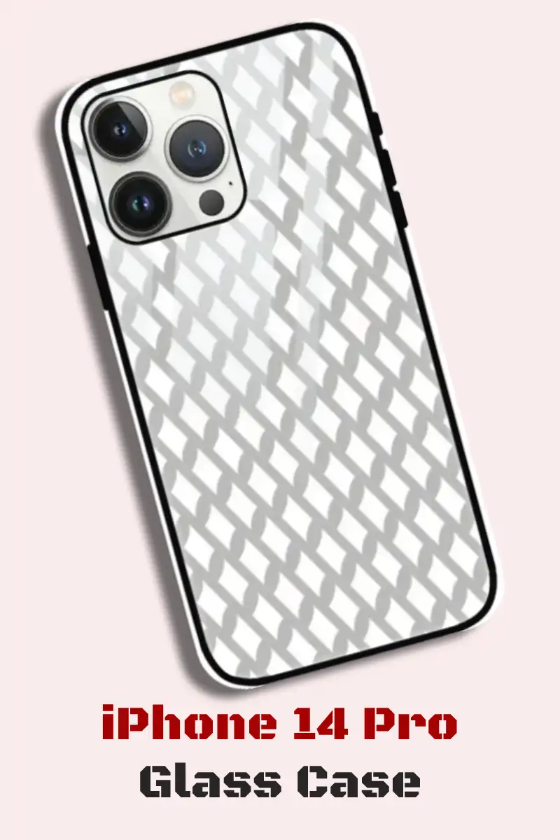 Grey iPhone 14 Pro Back Cover Mobile Glass Case - Image 1