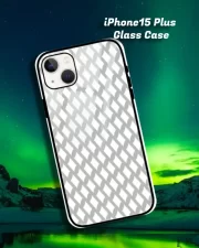 Grey iPhone 15 Plus Mobile Back Cover Glass Case