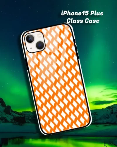 Saffron iPhone 15 Plus Mobile Back Cover Glass Case