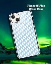 Sky Blue iPhone 15 Plus Mobile Back Cover Glass Case