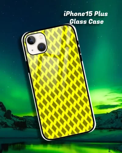 Yellow Mehandi iPhone 15 Plus Mobile Back Cover Glass Case