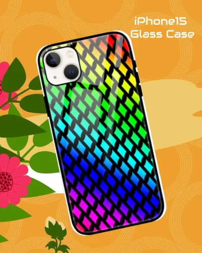 Rainbow iPhone 15 Mobile Back Cover Glass Case