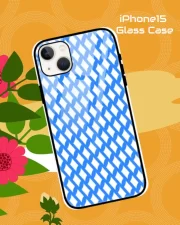 Blue iPhone 15 Mobile Back Cover Glass Case