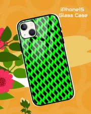 Green Black iPhone 15 Mobile Back Cover Glass Case