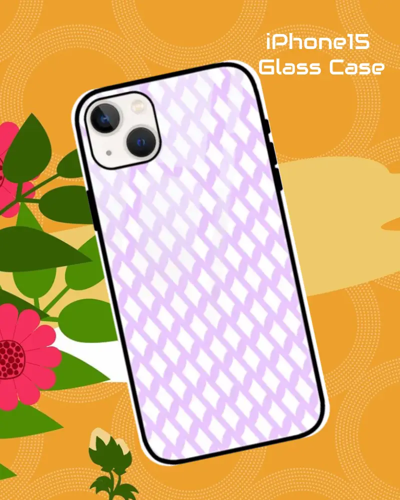 Pink iPhone 15 Mobile Back Cover Glass Case - Image 1