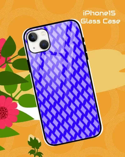 Purple iPhone 15 Mobile Back Cover Glass Case
