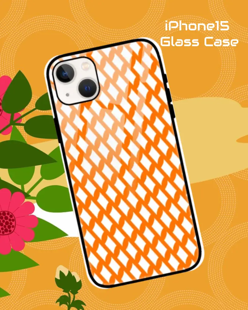 Saffron iPhone 15 Mobile Back Cover Glass Case - Image 1