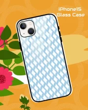 Sky Blue iPhone 15 Mobile Back Cover Glass Case