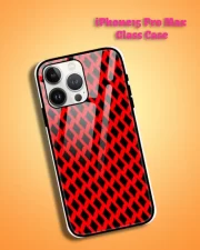 Red Black iPhone 15 Pro Max Mobile Back Cover Glass Case
