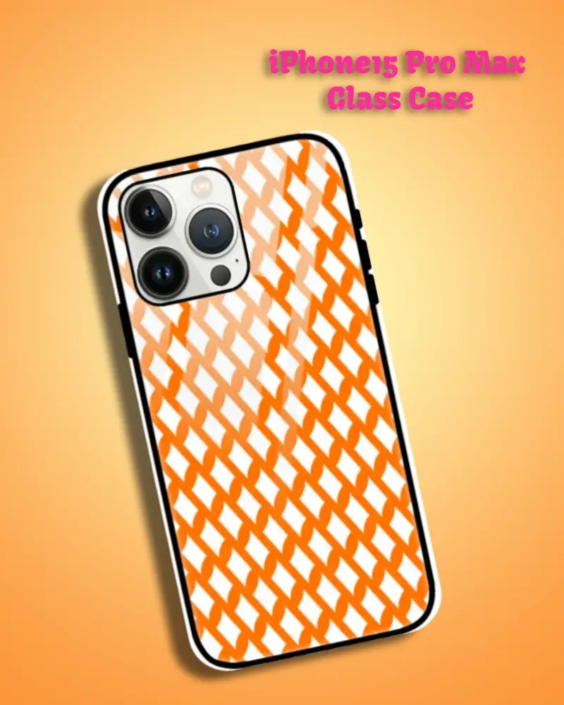 Saffron iPhone 15 Pro Max Mobile Back Cover Glass Case - Image 1