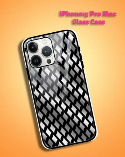 Silver Color iPhone 15 Pro Max Mobile Back Cover Glass Case