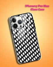 Black White iPhone 15 Pro Max Mobile Back Cover Glass Case