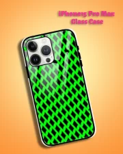 Green Black iPhone 15 Pro Max Mobile Back Cover Glass Case