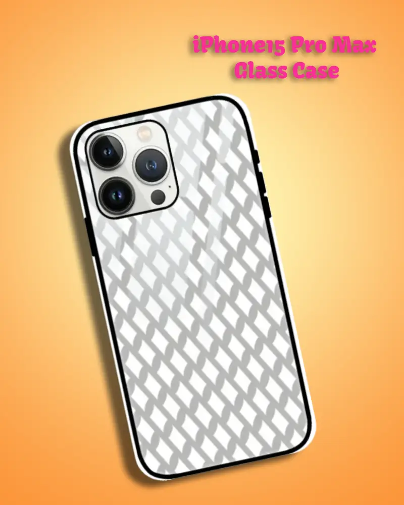 Grey iPhone 15 Pro Max Mobile Back Cover Glass Case - Image 1
