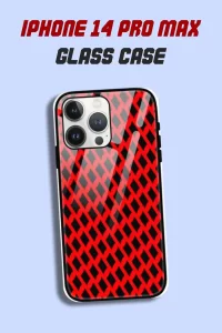 Red Black iPhone 14 Pro Max Back Cover Mobile Glass Case