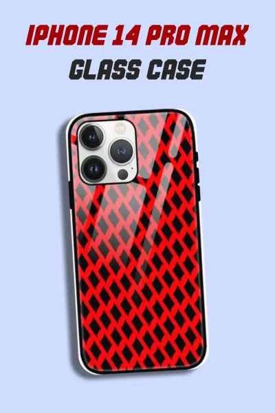 Red Black iPhone 14 Pro Max Back Cover Mobile Glass Case