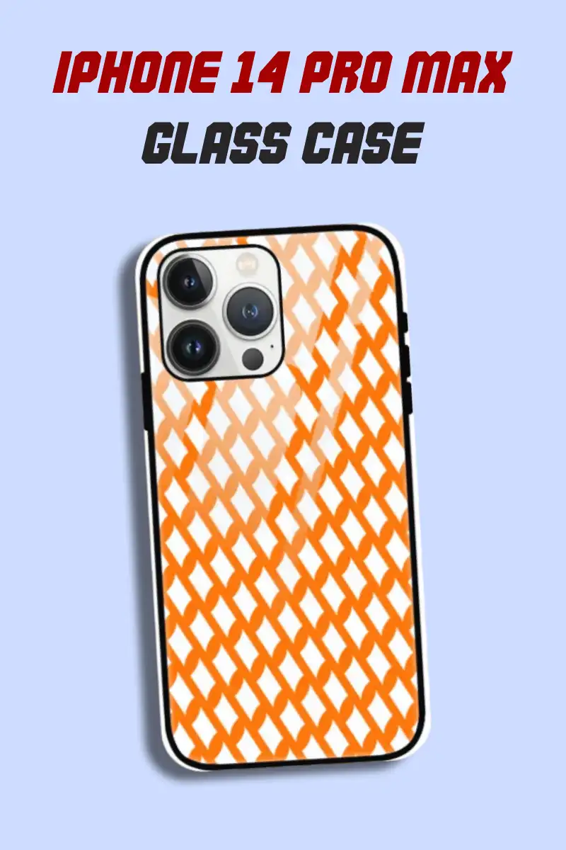 Saffron iPhone 14 Pro Max Back Cover Mobile Glass Case - Image 1