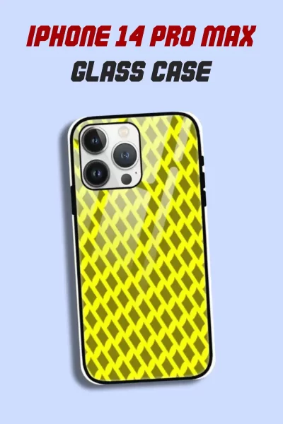 Yellow Mehandi iPhone 14 Pro Max Back Cover Mobile Glass Case