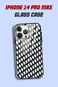 Black White iPhone 14 Pro Max Back Cover Mobile Glass Case