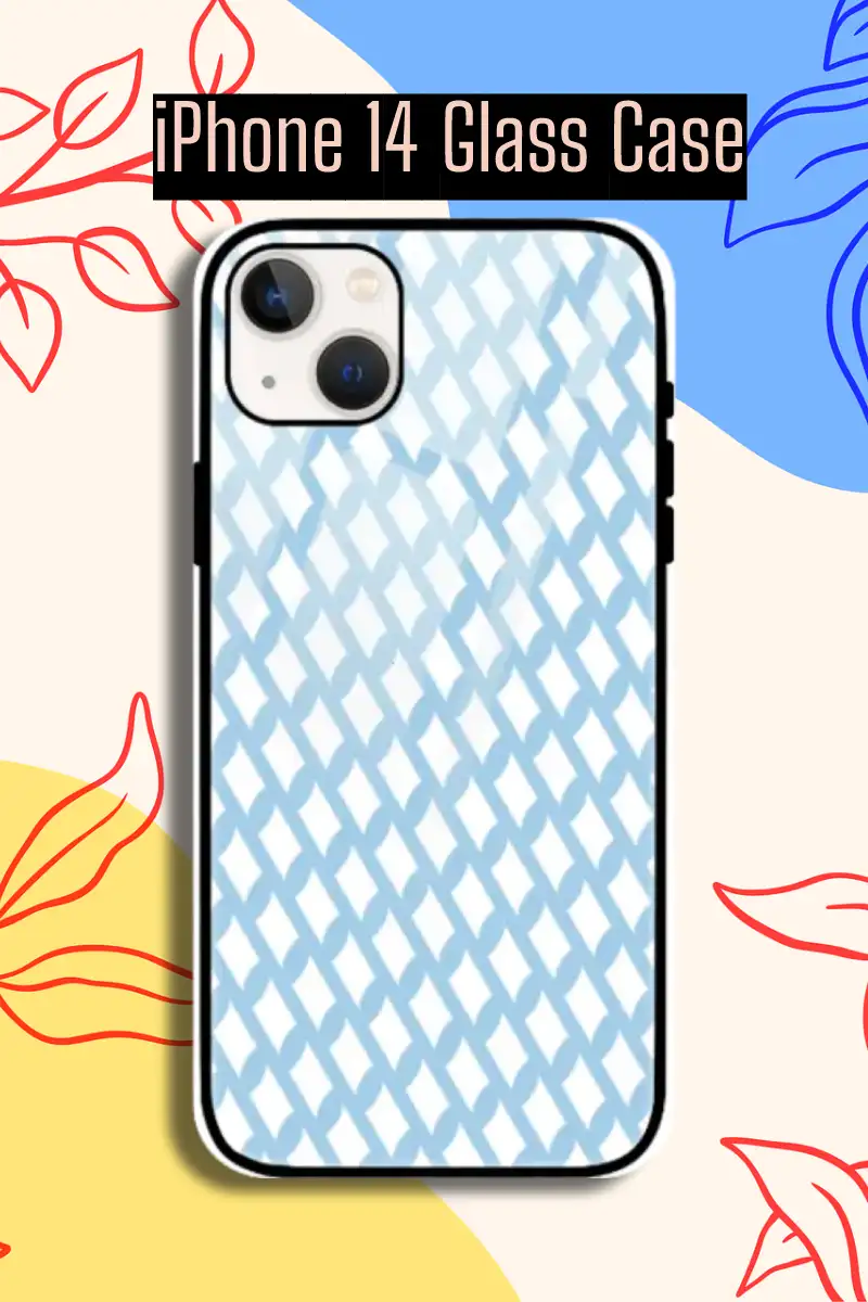 Sky Blue iPhone 14 Mobile Glass Case - Image 1