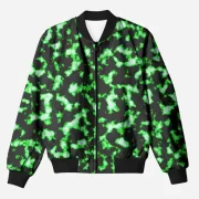 Dirty Green Camouflage Printed Bomber Jacket