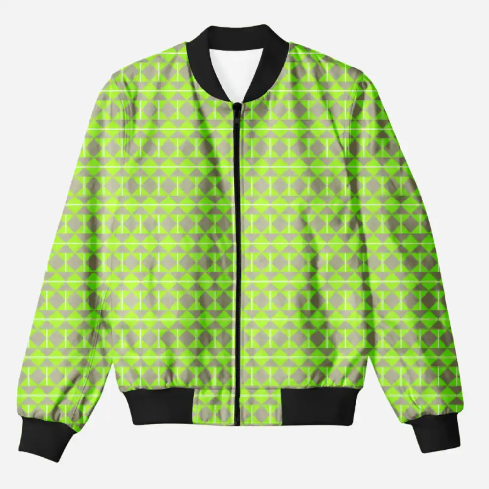 Green Unisex Printed Bomber Jacket - Image 1