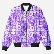 Emoji Adults Purple Bomber Jacket