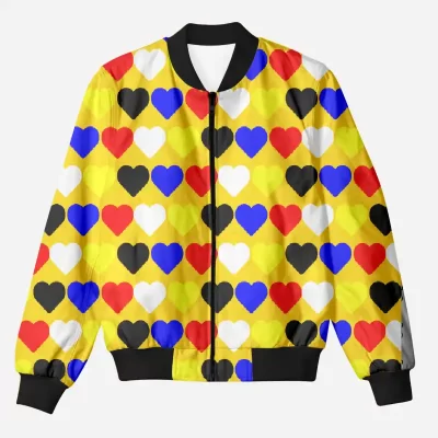 Hearts Unisex Adults Printed Bomber Jacket