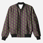 Magenta Waves Unisex Printed Bomber Jacket